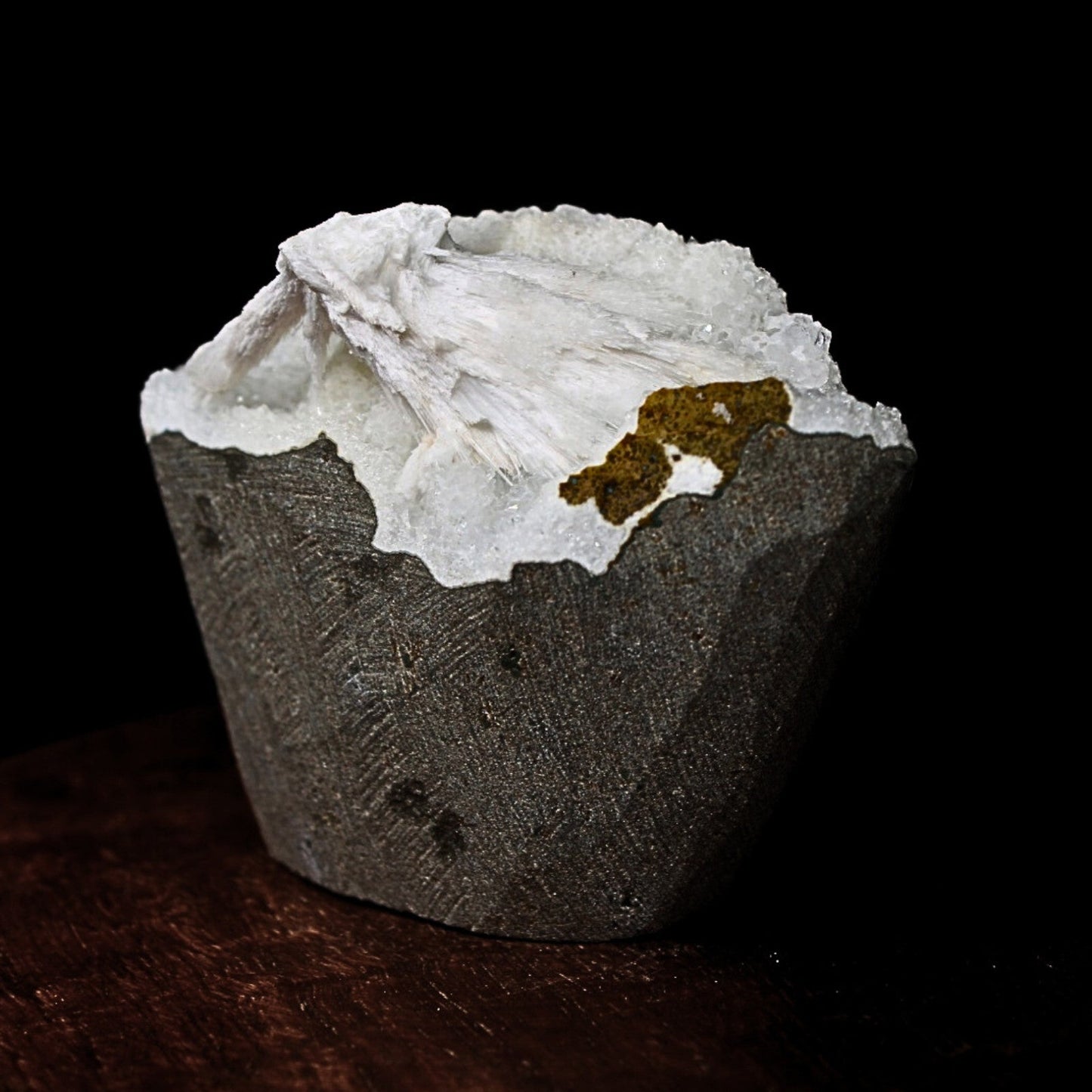 Natural Scolecite Geode Spray 156g | Zeolite Mineral Cluster from India 7x6cm