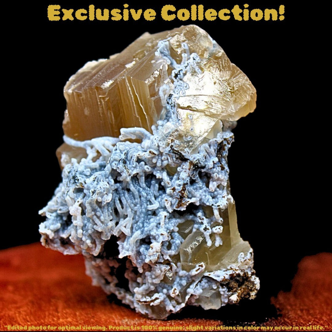 Rare Rainbow Calcite with Mordenite 62g Zeolite Mineral India Specimen