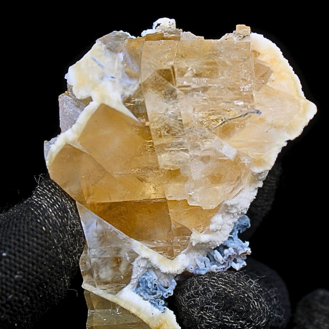 Rainbow Calcite with Mordenite Geode 67g Mineral Specimen 8x4.5cm India