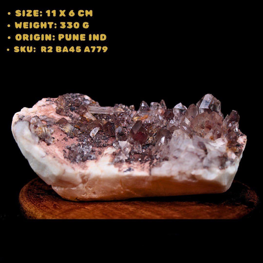 Phantom Quartz Cluster 333g 11x6 cm Rare Natural Growth Crystal from India