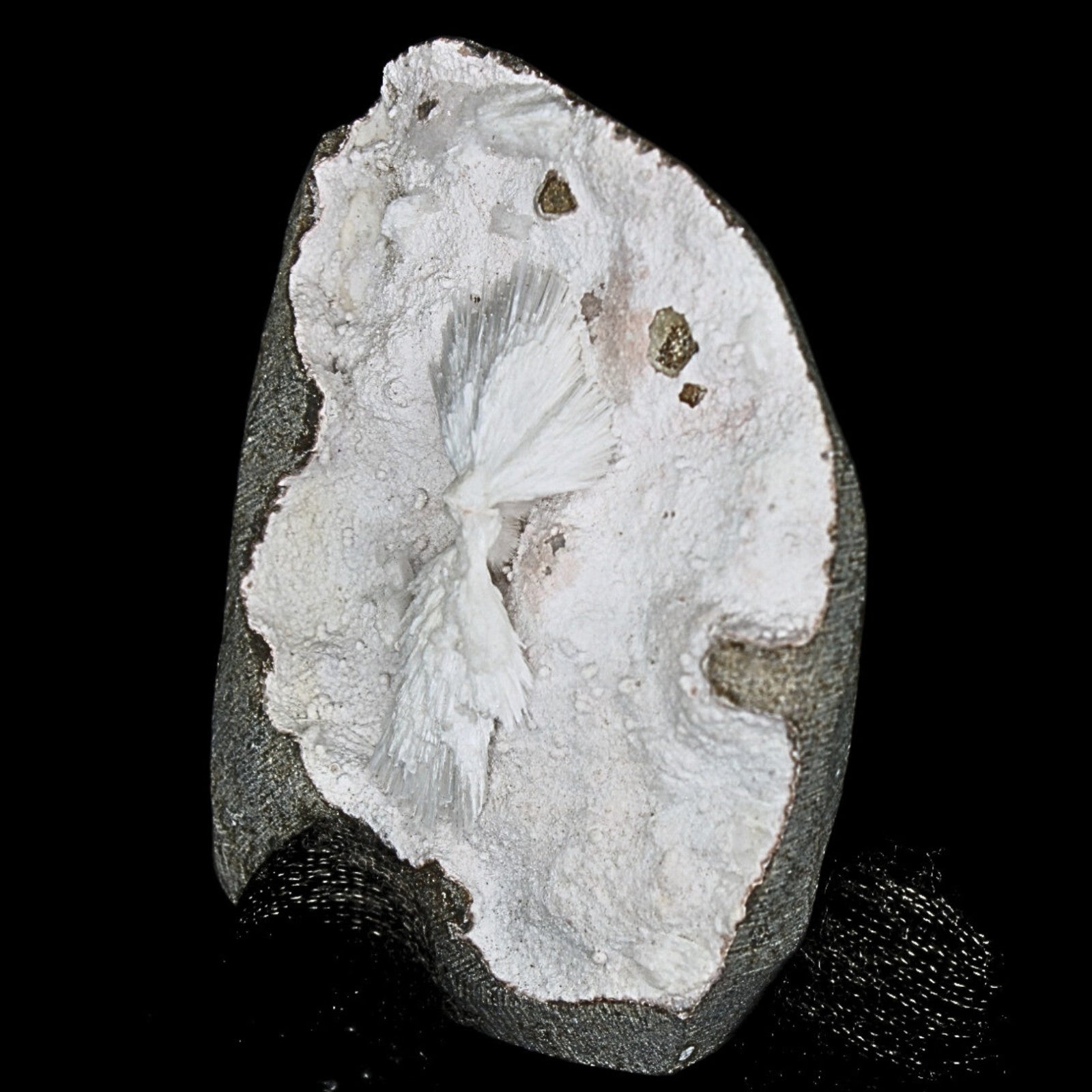 196g Mordenite Scolecite Geode Rare Crystal Needle Cluster from India