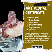 Rare Red Phantom Quartz on Matrix Mineral Specimen Crystal Cluster Collectible