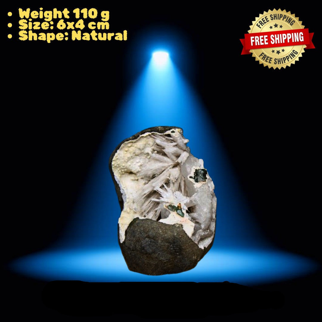 Scolecite Geode 110g Reiki Healing Crystal for Sleep Peace Meditation