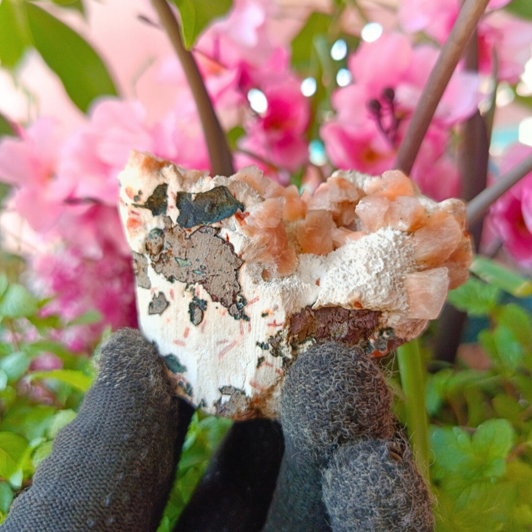 Orange Stilbite & Heulandite Crystal Cluster | Reiki & Chakra Healing 120g