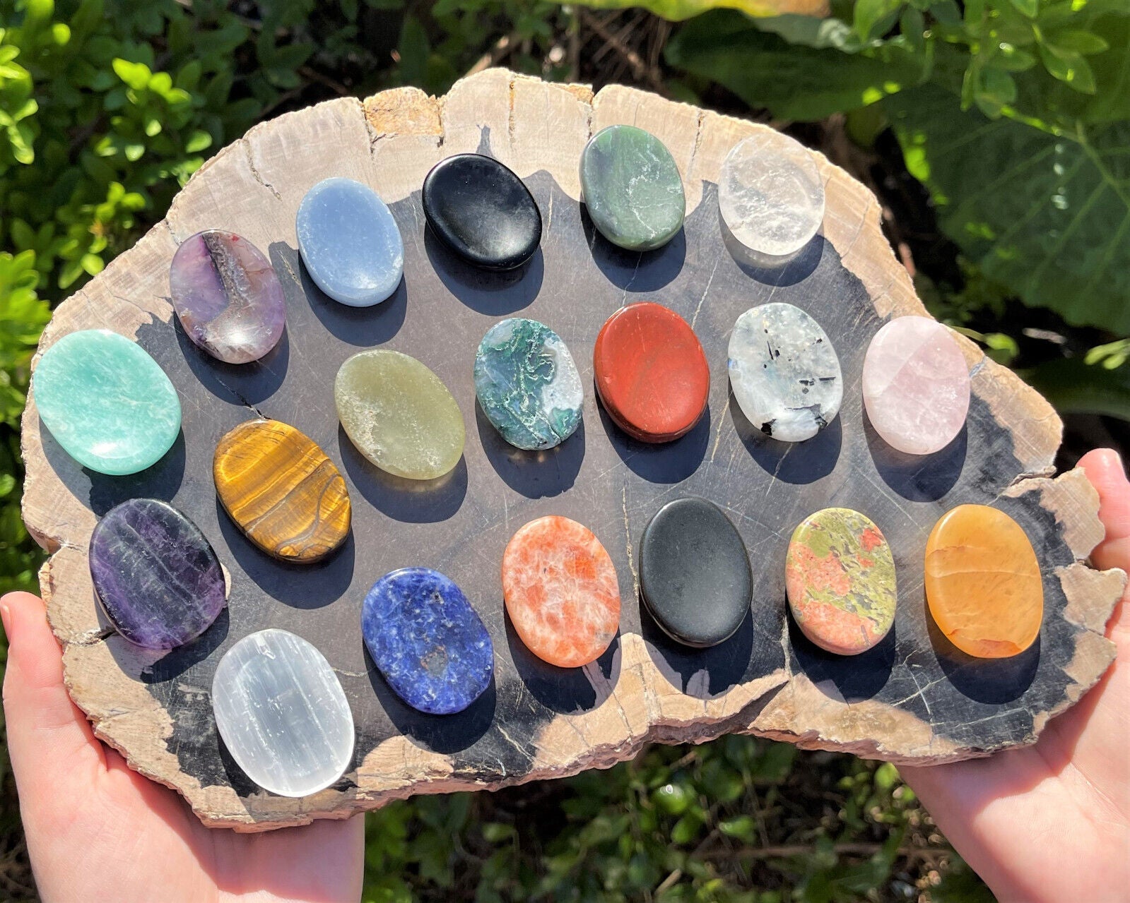 Natural Crystal Worry Stone: Choose Gemstone (Crystal Healing Pocket Stone)