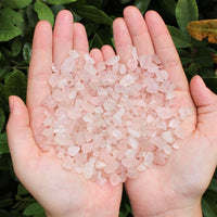 Rose Quartz Semi Tumbled Gemstone Mini Chips 6-8 mm, 'A' Grade Wholesale Lots