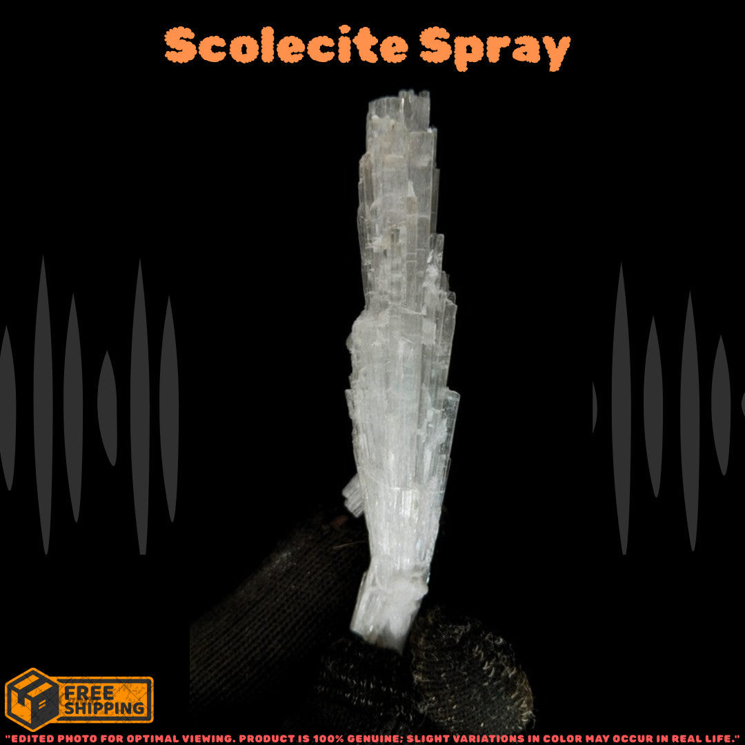 Natural Scolecite Crystal 12g Rare Needle Cluster India Mineral Specimen