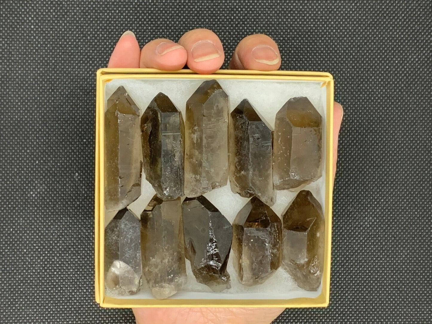 10 Pieces Natural Smoky Quartz, Grade A+ Smoky Quartz Crystal Points Gift Set