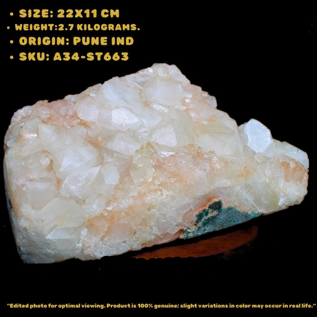 Natural Orange Apophyllite Cluster 2.7kg Rare Healing Crystal from India