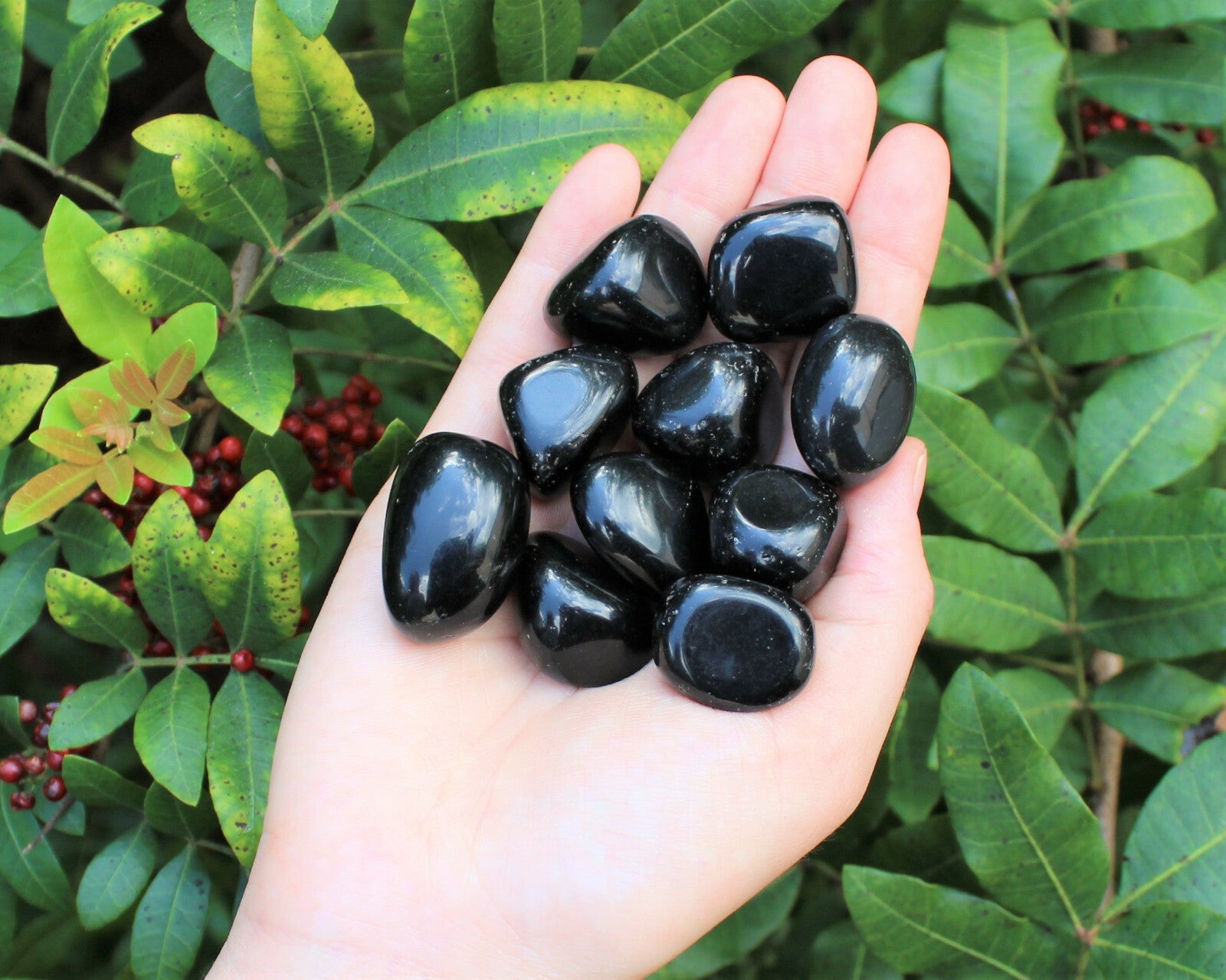 1/4 lb Bulk Lot: Black Obsidian Tumbled Stone (Crystal Healing Reiki) 4 oz