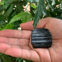 Grade A++ Shiny Black Tourmaline Stone, 0.85-1.25" Natural Black Tourmaline