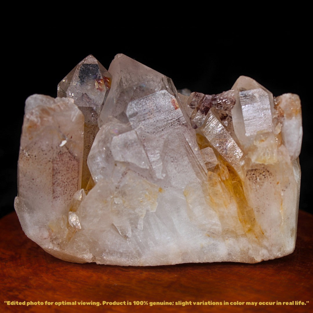 Phantom Quartz Cluster 416g 8x6cm Rare Mineral Crystal for Display Shelf