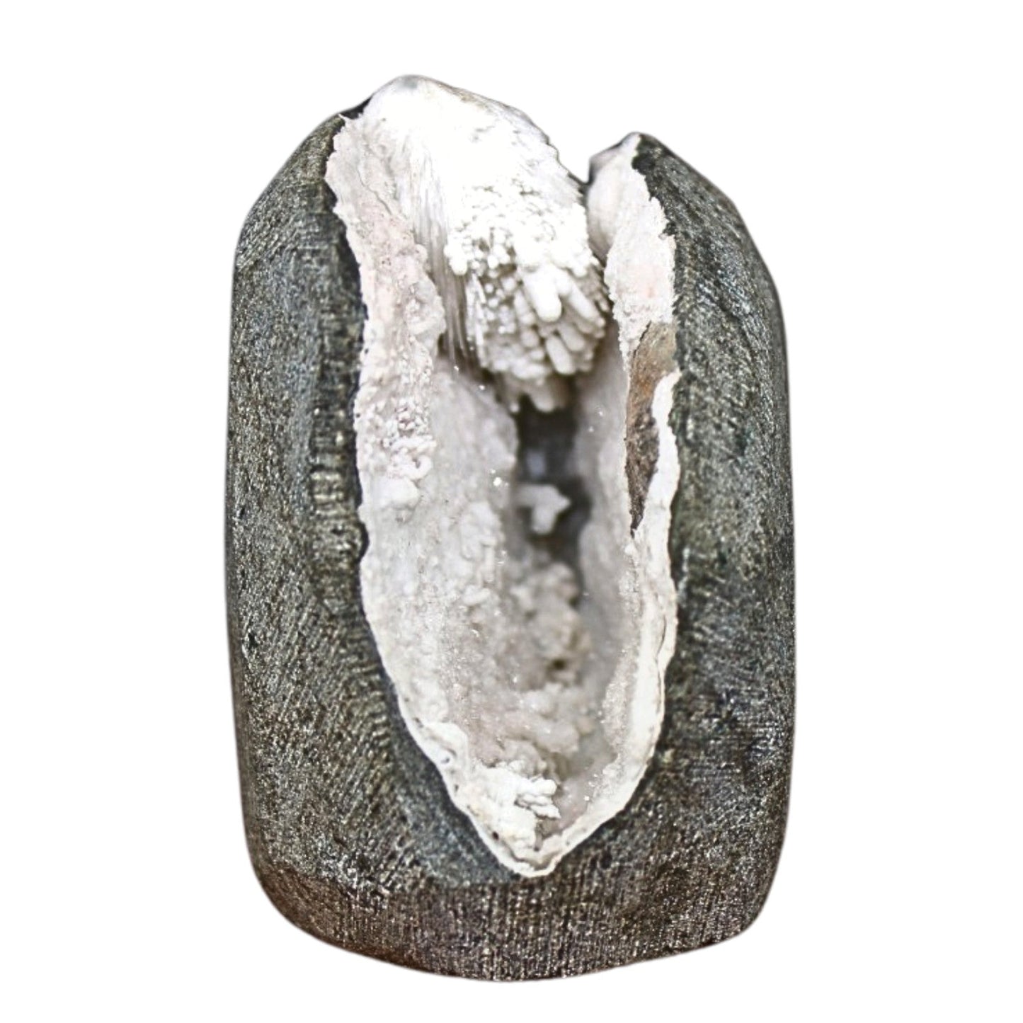 116g Scolecite Geode Spray Crystal – Natural Zeolite Mineral from India