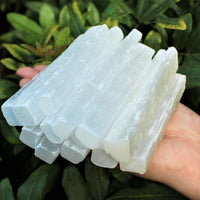 1 lb Bulk Wholesale Lot 5" Selenite Sticks (Raw Selenite Wand, Selenite Crystal)