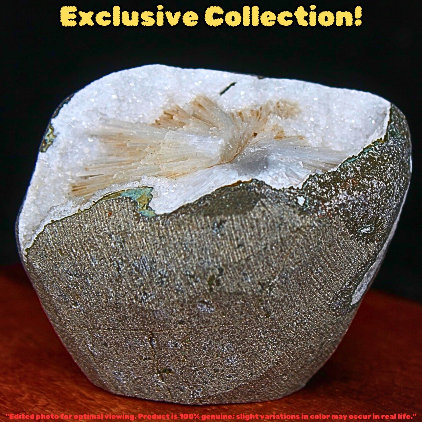 158g Natural Scolecite Geode Mineral 6x5cm High Vibration Healing Crystal Stone