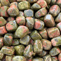 Grade A++ Unakite Tumbled Stones, 0.75-1" Tumbled Unakite Stone, Wholesale Bulk