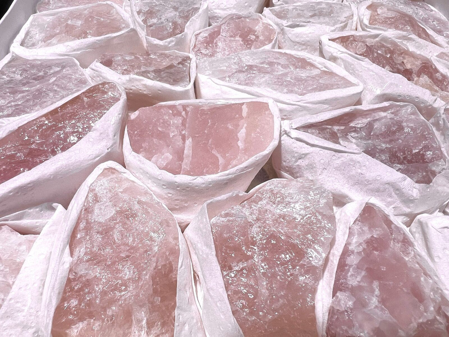 Pink Rose Quartz Rough Crystal (Avg 7 LBs) Large Box Flat Bulk Wholesale Lot Raw