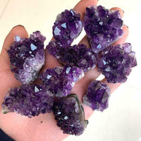 100% Natural Raw Amethyst Quartz Geode Druzy Crystal Cluster Healing Specimen