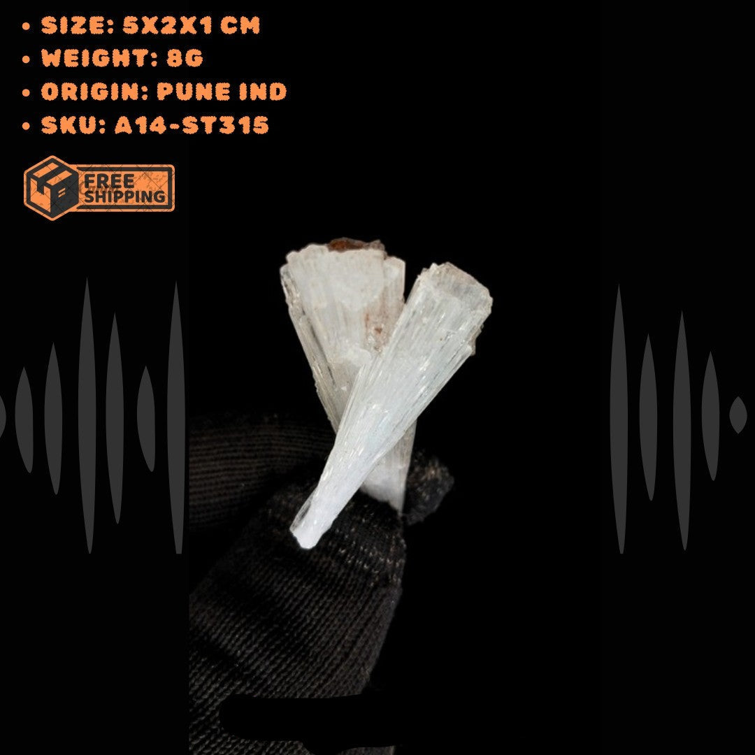 Rare 8g Scolecite Crystal Cluster  Zeolite Mineral Specimen from India