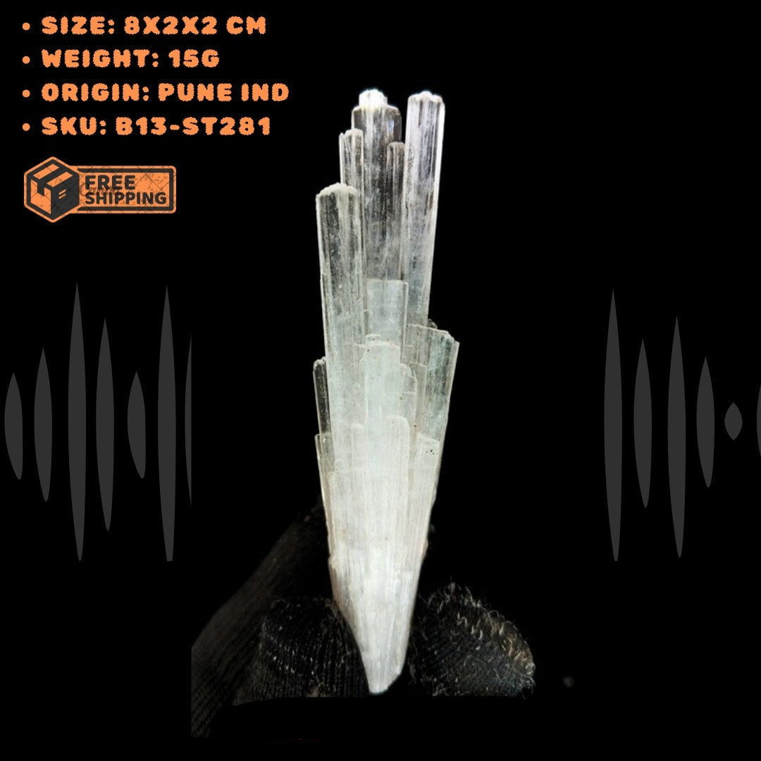 Rare Scolecite Raw Cluster 15g Zeolite Mineral Specimen from India 8x2x2cm