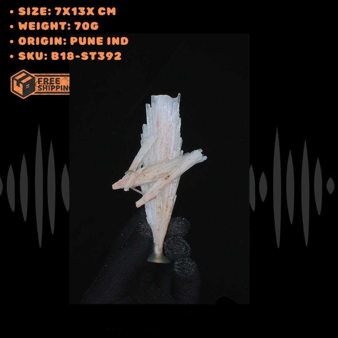 Natural Scolecite Cluster 70g White Zeolite Crystal Mineral from India