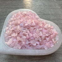 Grade A++ Rose Quartz Semi Tumbled Gemstone Mini Chips 3-8mm, Wholesale Bulk Lot