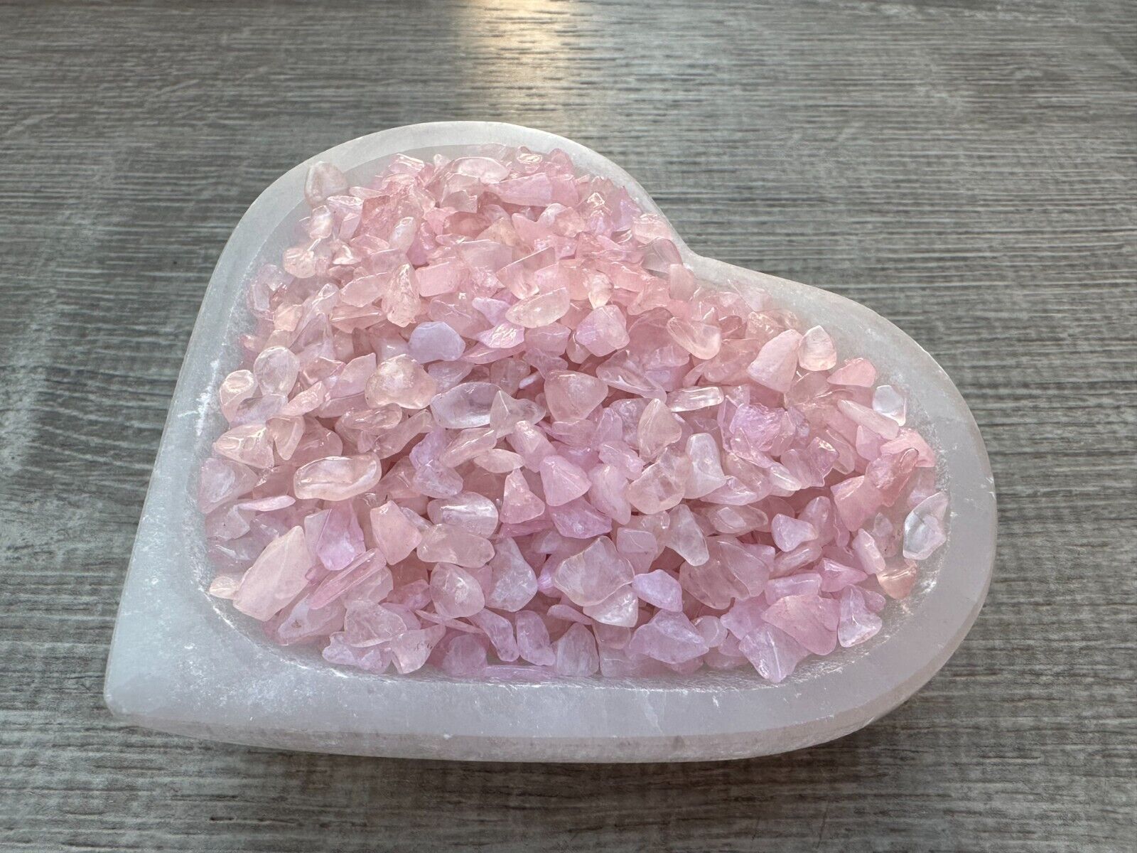 Grade A++ Rose Quartz Semi Tumbled Gemstone Mini Chips 3-8mm, Wholesale Bulk Lot