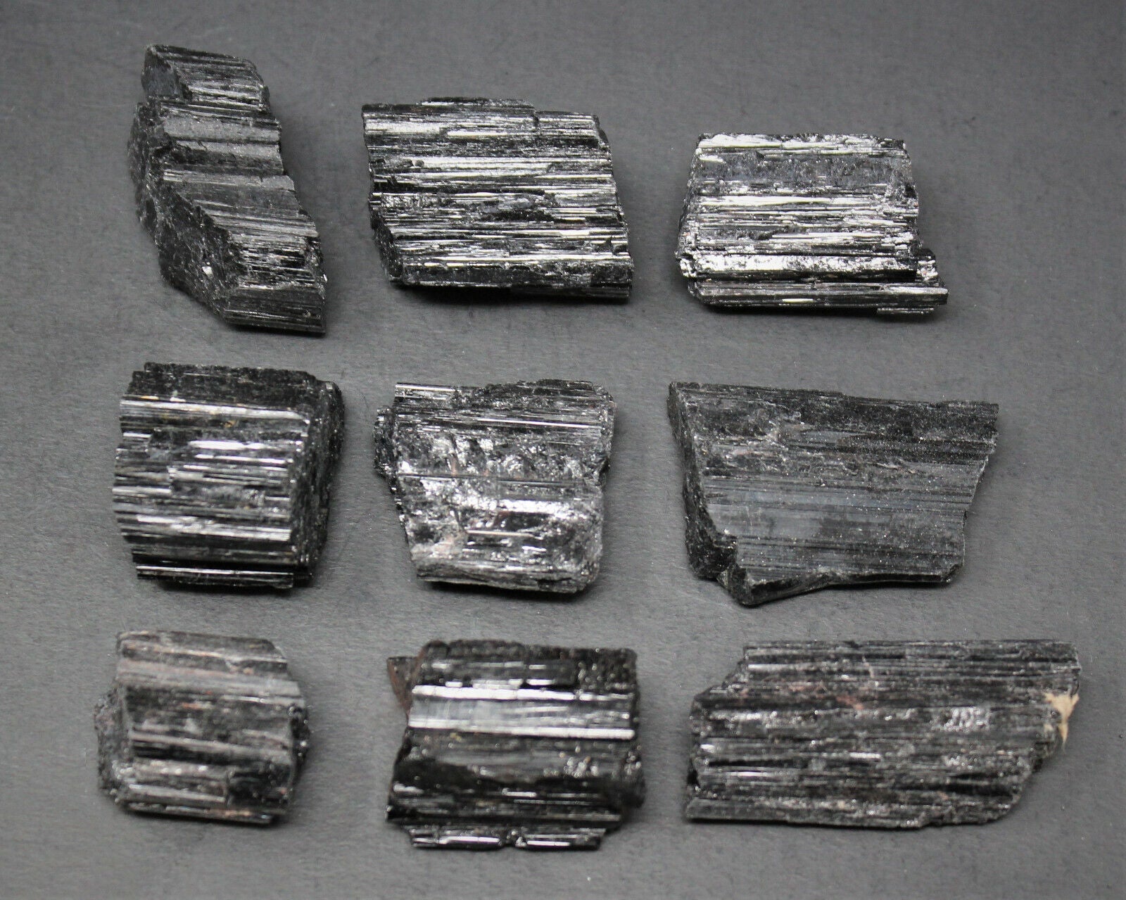 🖤 Bulk Extra Grade Shiny Natural Rough Black Tourmaline Rods – Box of 14–18 Pcs