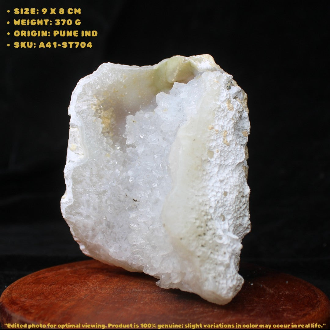 Apophyllite Healing Cluster 370g 9x8 cm Natural White Crystal from India