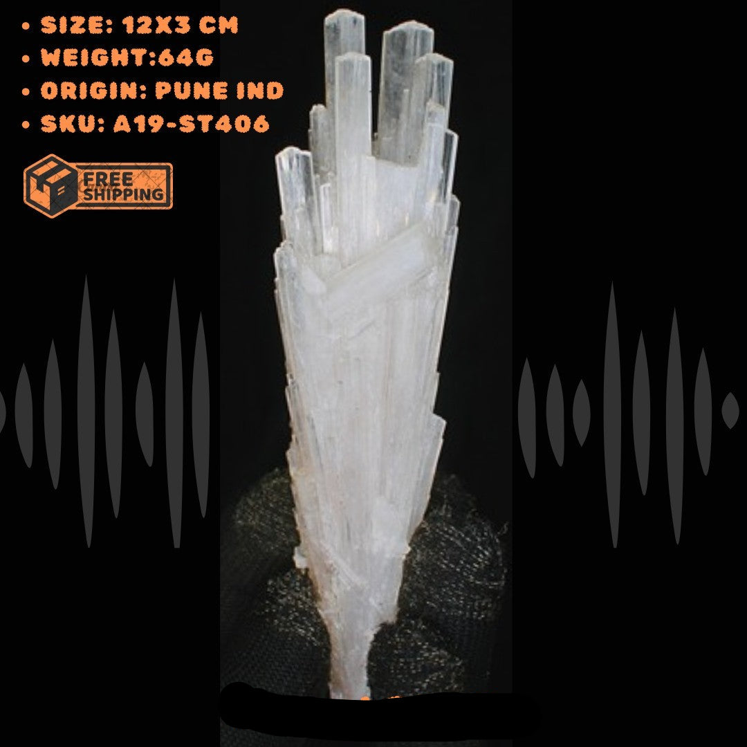 Natural Raw Scolecite Cluster 64g White Zeolite Mineral Specimen India