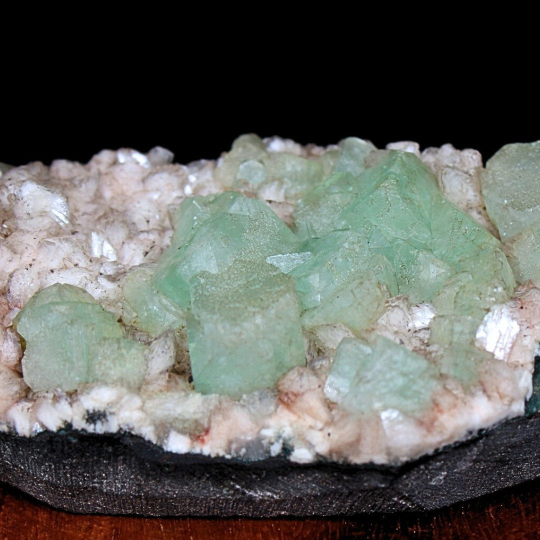 360g Green Apophyllite & Heulandite Cluster from India Rare Mineral Specimen