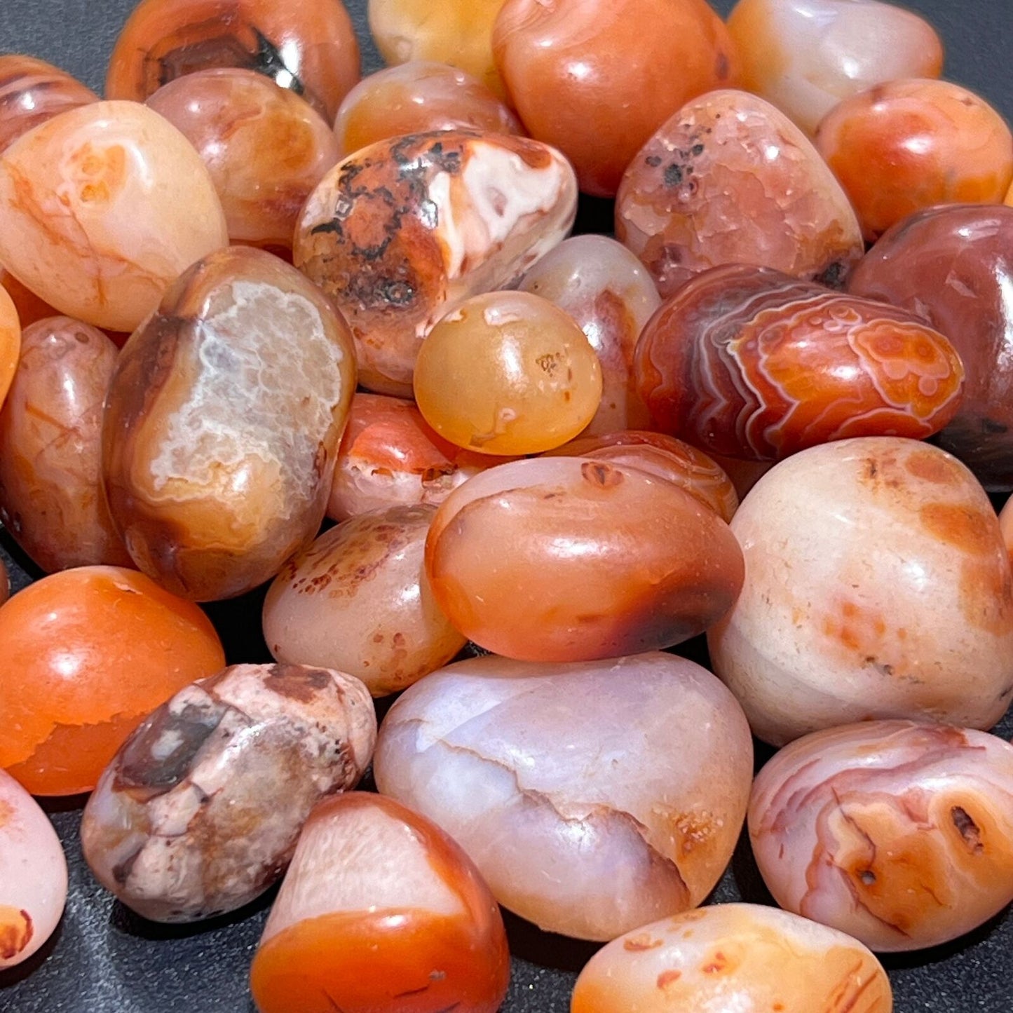 Red Carnelian Agate Tumbled Stones (By The Piece Or Pound) Bulk Wholesale Supply