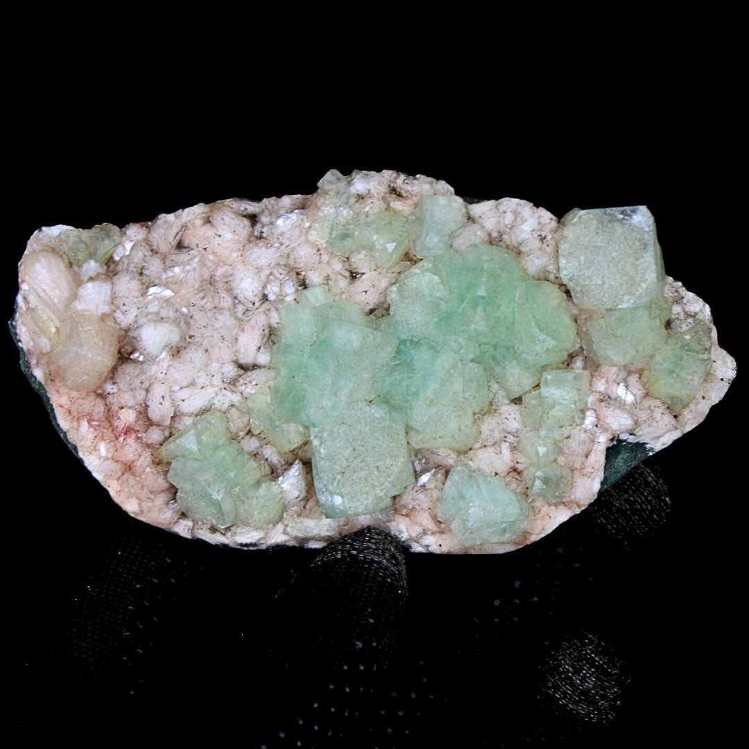 360g Green Apophyllite & Heulandite Cluster from India Rare Mineral Specimen