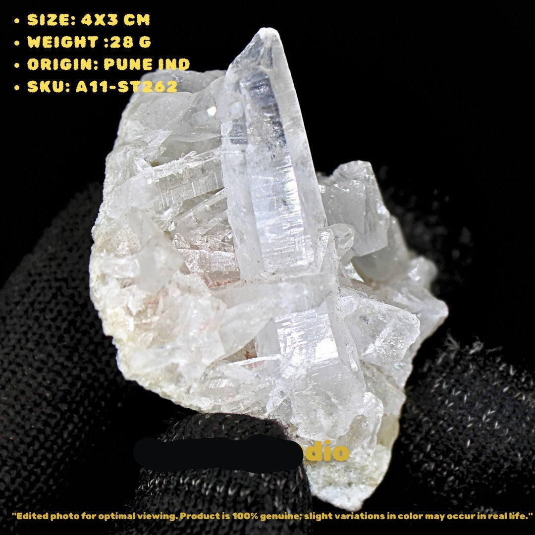 Clear Quartz Cluster Stone 28g | Raw Healing Crystal Reiki Mineral India