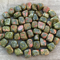 Grade A++ Unakite Tumbled Stones, 0.75-1" Tumbled Unakite Stone, Wholesale Bulk