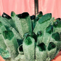 2025Rare Large Raw Green Ghost Crystal Cluster Natural Rough Geode Reiki Quartz