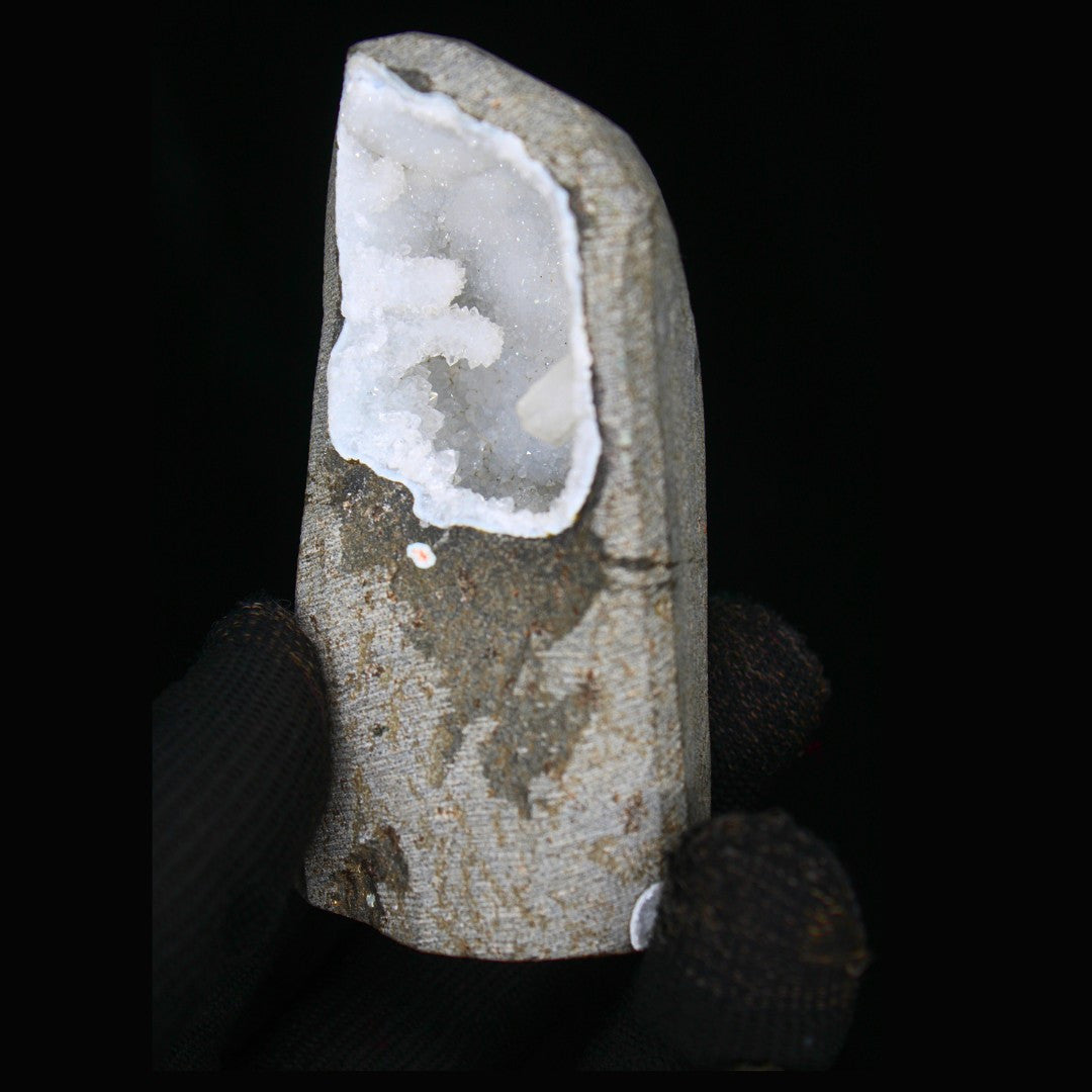 180g Scolecite Spray with White Apophyllite in Heulandite Geode India