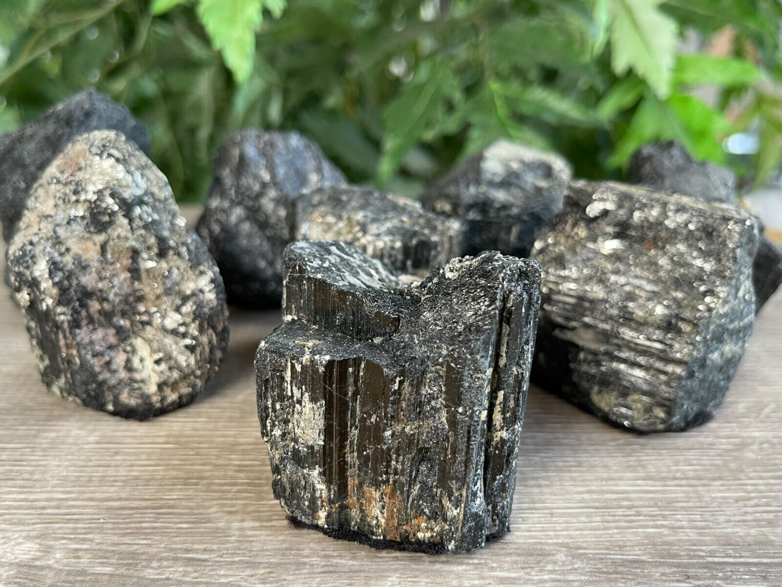 Standing Raw Black Tourmaline Chunk / Rod, Free Form Natural Black Tourmaline