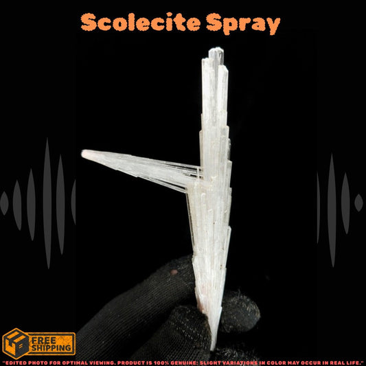 Natural Scolecite Stone 18g Zeolite Crystal Mineral Specimen from India