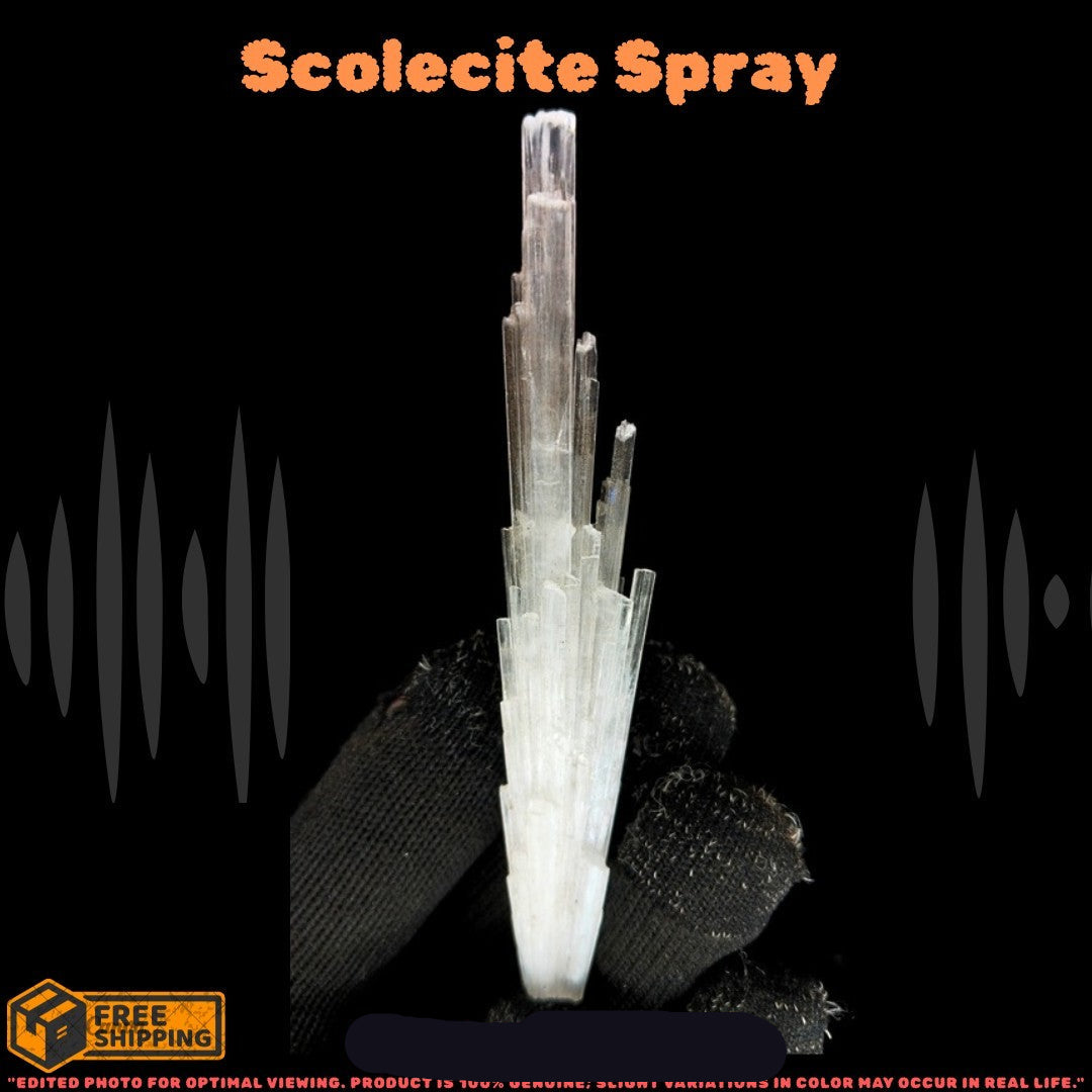 Rare Scolecite Crystal Cluster 10g Mineral Specimen India Zeolite 9x2 cm