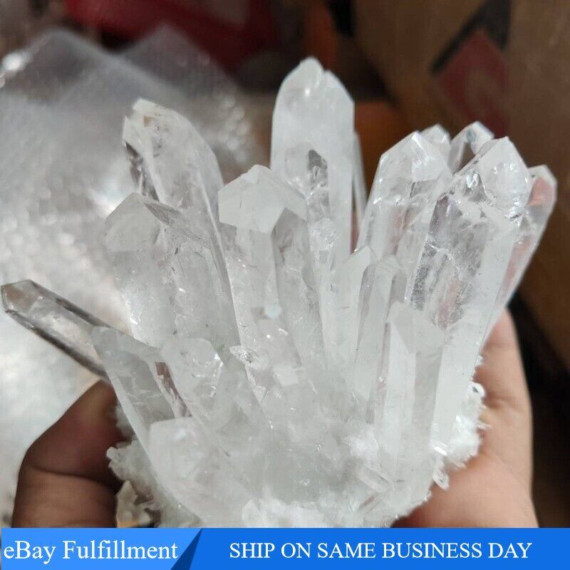 150g AAA Natural White Clear Quartz Cluster Crystal Point Healing Reiki Specimen
