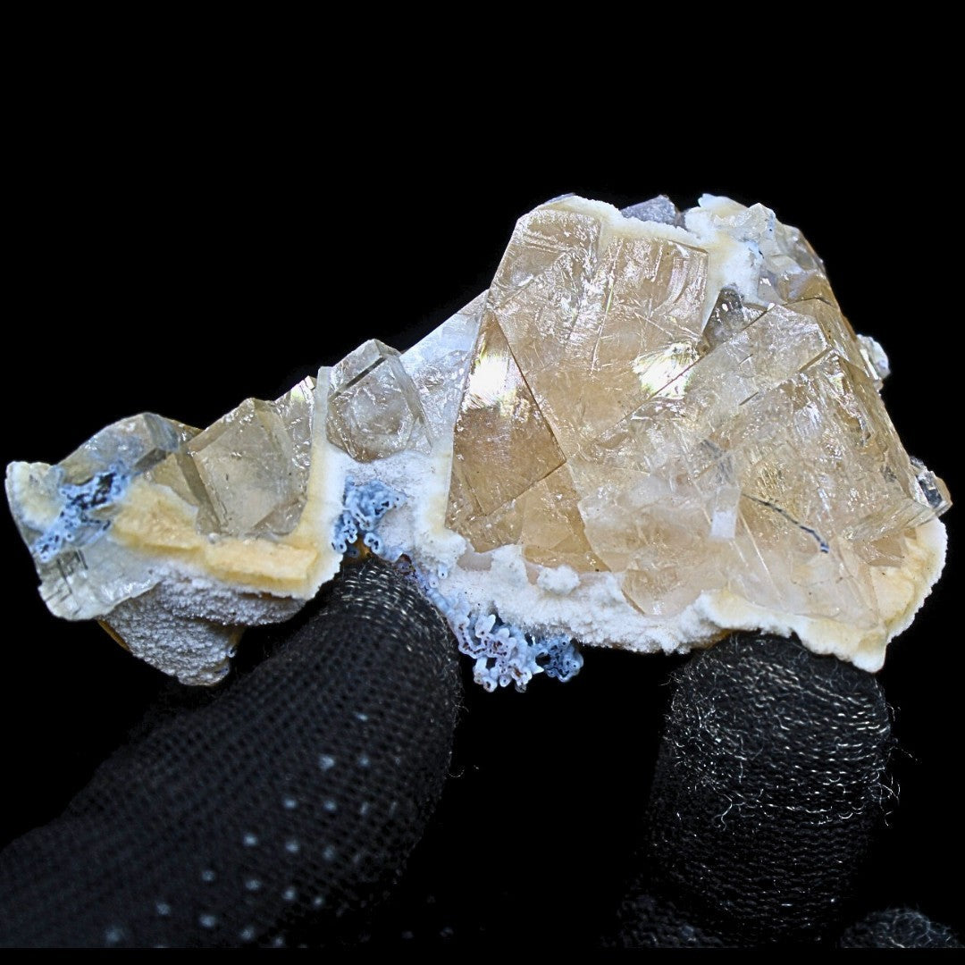 Rainbow Calcite with Mordenite Geode 67g Mineral Specimen 8x4.5cm India