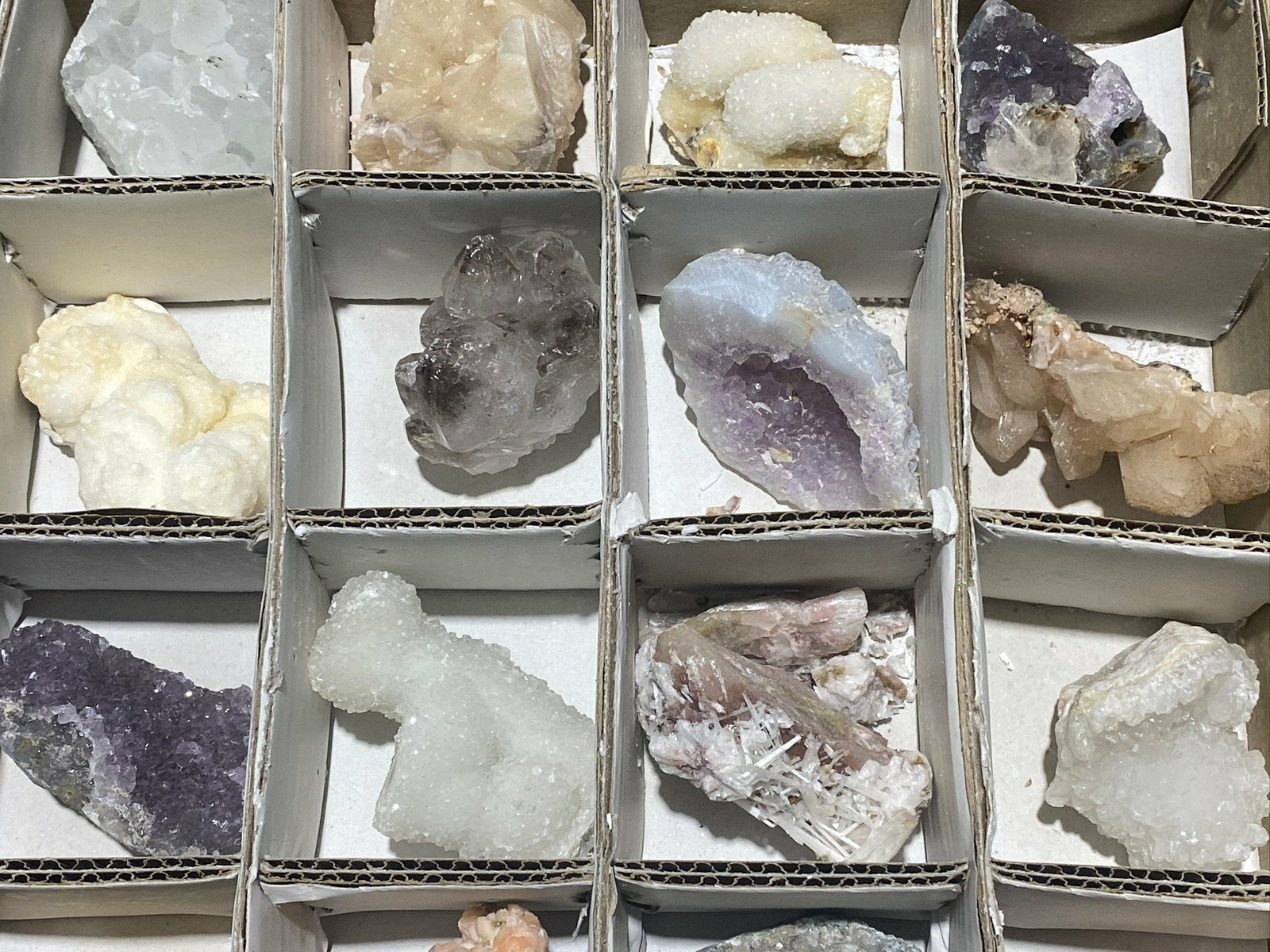 Bulk Wholesale Lot 24 Piece Flat Zeolite Crystal Collection - Rough Raw Crystals
