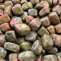 Grade A++ Unakite Tumbled Stones, 0.75-1" Tumbled Unakite Stone, Wholesale Bulk