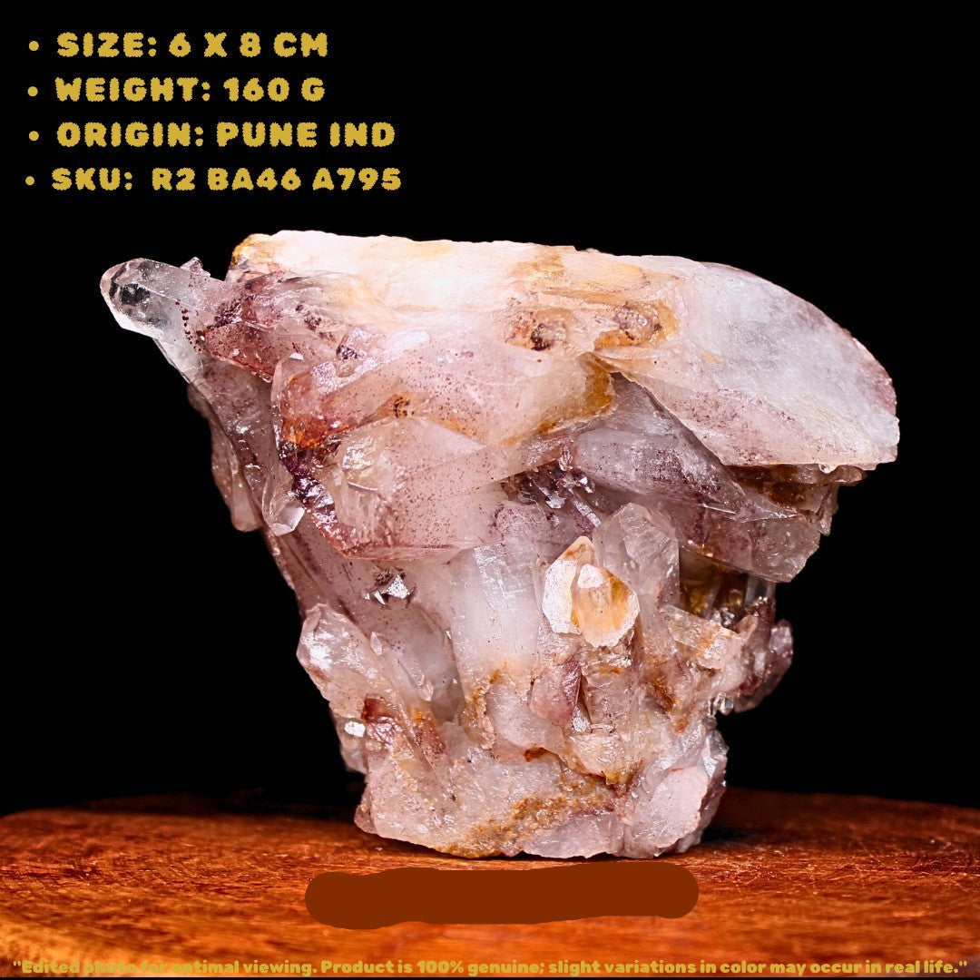 Phantom Quartz Crystal Cluster 160g 6x8 cm – Rare Ghost Layer Mineral