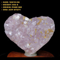 Heart-Shaped Amethyst Cluster 856g 10x13 cm Rare Natural Healing Stone