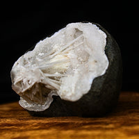 100g Scolecite Spray on MM Quartz Geode Rare Mineral Specimen India