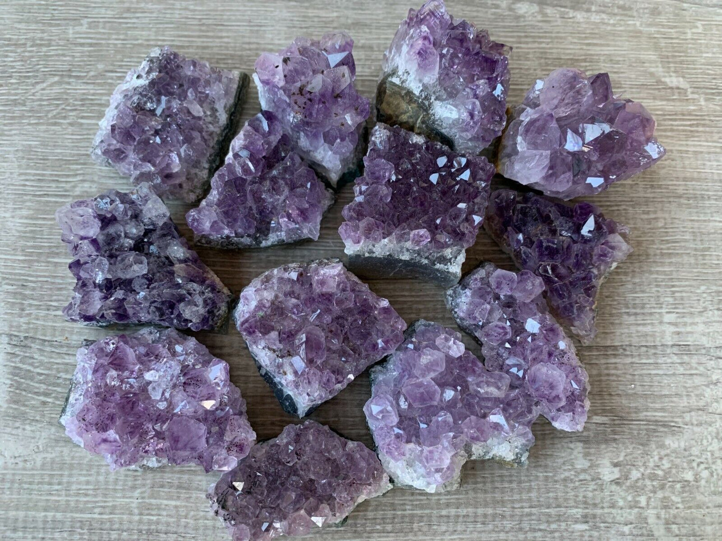 3 Piece Healing Crystal: Citrine, Amethyst &Clear Quartz Crystal Clusters Geodes