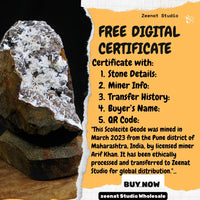 Rare 300g Scolecite Sprays in Heulandite Geode Mineral Specimen India