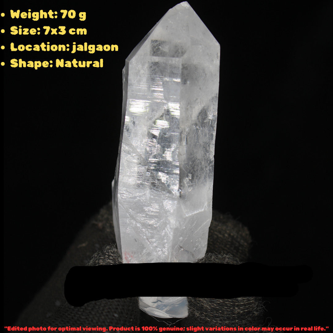 Natural Himalayan Clear Quartz Crystal 70g (7x3cm) – Energy & Healing Stone